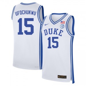 Men's Ifeanyi Ufochukwu White Duke Blue Devils #15 College Basketball University Jersey 162195-433