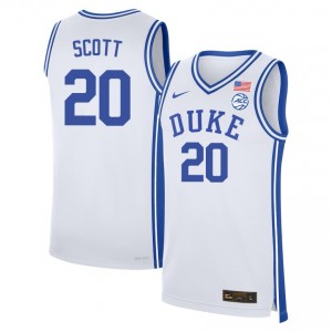 Men Jack Scott White Duke Blue Devils #20 College Basketball Stitched Jerseys 222641-633