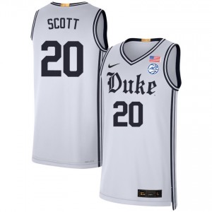 Men's Jack Scott Team White Duke Blue Devils #20 College Basketball Stitched Jersey 199982-329