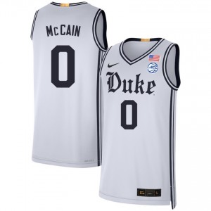 Men Jared McCain Team White Duke Blue Devils #0 College Basketball Alumni Jersey 175620-379