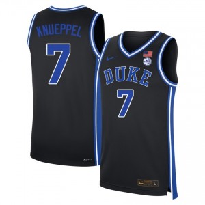 Mens Kon Knueppel Black Duke Blue Devils #7 College Basketball Embroidery Jersey 562233-520
