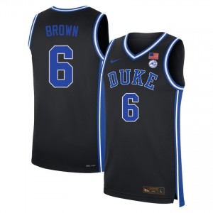 Men's Maliq Brown Black Duke Blue Devils #6 College Basketball University Jersey 616959-885