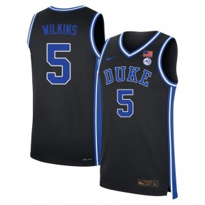 Men Sebastian Wilkins Black Duke Blue Devils #5 College Basketball NCAA Jerseys 912403-104