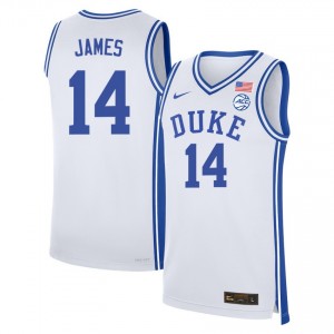 Men's Sion James White Duke Blue Devils #14 College Basketball Player Jersey 711879-963