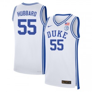 Men's Spencer Hubbard White Duke Blue Devils #55 College Basketball Stitched Jersey 799698-831