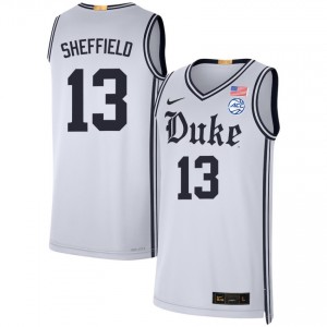 Men Cameron Sheffield Team White Duke Blue Devils #13 College Basketball Stitched Jersey 908938-150