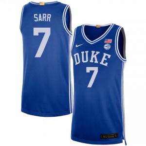 Mens Dame Sarr Royal Duke Blue Devils #7 College Basketball Embroidery Jerseys 537289-984
