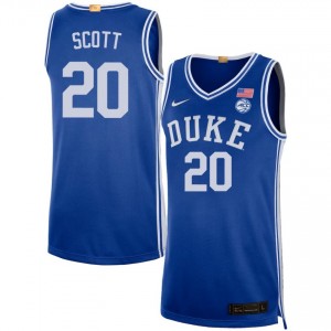 Men's Jack Scott Royal Duke Blue Devils #20 College Basketball University Jerseys 572287-215