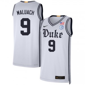 Men Khaman Maluach Team White Duke Blue Devils #9 College Basketball 2025 Jersey 975251-463