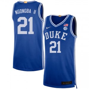 Men's Patrick Ngongba II Royal Duke Blue Devils #21 College Basketball University Jerseys 748041-282