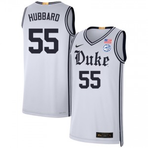 Mens Spencer Hubbard Team White Duke Blue Devils #55 College Basketball 2025-26 Jerseys 804927-719