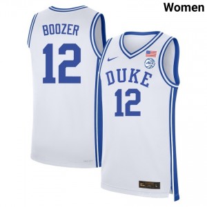 Women Cameron Boozer White Duke Blue Devils #12 College Basketball Embroidery Jerseys 965578-821