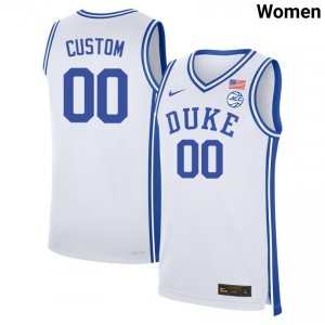 Women Custom White Duke Blue Devils #00 College Basketball Stitched Jerseys 360620-915