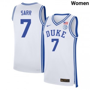 Women Dame Sarr White Duke Blue Devils #7 College Basketball Stitched Jersey 388863-102