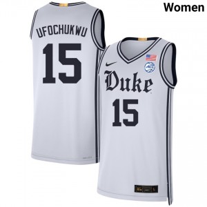 Womens Ifeanyi Ufochukwu Team White Duke Blue Devils #15 College Basketball Player Jersey 903697-824