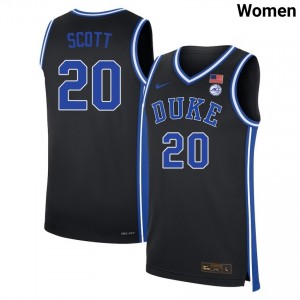 Women Jack Scott Black Duke Blue Devils #20 College Basketball NCAA Jerseys 631909-330