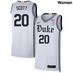 Womens Jack Scott Team White Duke Blue Devils #20 College Basketball Limited Jerseys 632781-791
