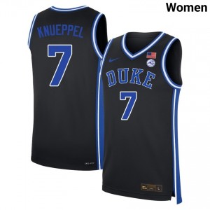 Women Kon Knueppel Black Duke Blue Devils #7 College Basketball NCAA Jersey 461386-263