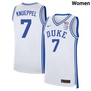 Women Kon Knueppel White Duke Blue Devils #7 College Basketball Stitched Jerseys 853702-617