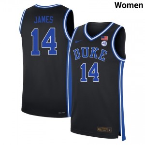 Womens Sion James Black Duke Blue Devils #14 College Basketball Embroidery Jersey 608322-115