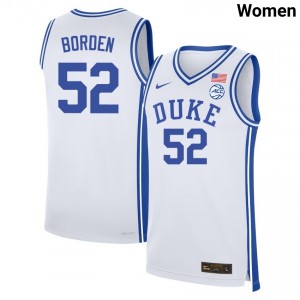 Women Stanley Borden White Duke Blue Devils #52 College Basketball 2025-26 Jerseys 747744-654