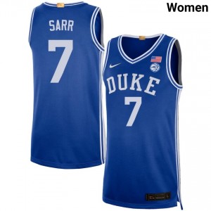 Women's Dame Sarr Royal Duke Blue Devils #7 College Basketball University Jersey 165075-698