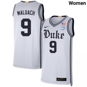 Women Khaman Maluach Team White Duke Blue Devils #9 College Basketball Player Jersey 555570-440