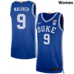 Women Khaman Maluach Royal Duke Blue Devils #9 College Basketball Official Jerseys 939093-902