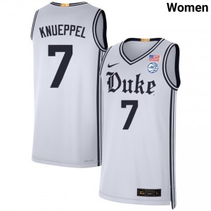 Women Kon Knueppel Team White Duke Blue Devils #7 College Basketball Game Jerseys 960516-850