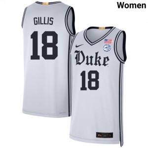 Women Mason Gillis Team White Duke Blue Devils #18 College Basketball Limited Jerseys 311715-495