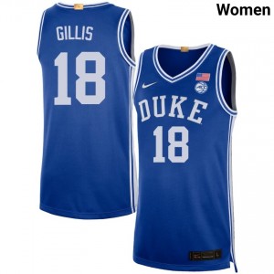 Womens Mason Gillis Royal Duke Blue Devils #18 College Basketball Alumni Jerseys 755693-328
