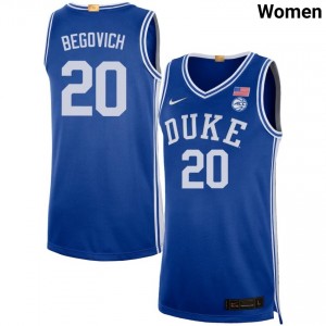 Women's Neal Begovich Royal Duke Blue Devils #20 College Basketball Official Jerseys 818040-172