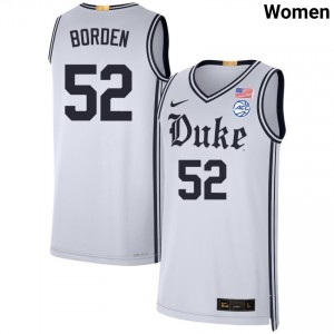 Women Stanley Borden Team White Duke Blue Devils #52 College Basketball 2025-26 Jerseys 858030-422
