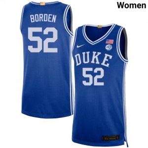 Women Stanley Borden Royal Duke Blue Devils #52 College Basketball High School Jerseys 823760-481