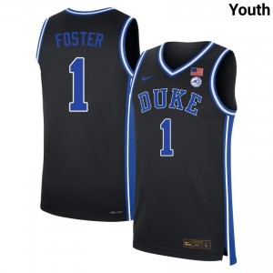 Youth Caleb Foster Black Duke Blue Devils #1 College Basketball Game Jersey 935801-877