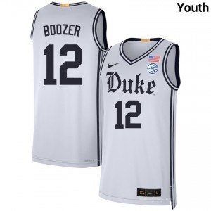 Youth Cameron Boozer Team White Duke Blue Devils #12 College Basketball Alumni Jerseys 777359-873