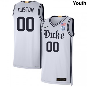 Youth Custom Team White Duke Blue Devils #00 College Basketball 2025 Jersey 420422-723