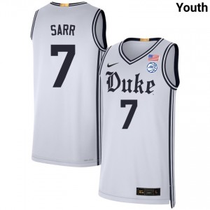 Youth Dame Sarr Team White Duke Blue Devils #7 College Basketball Replica Jerseys 424996-816