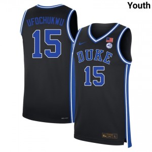 Youth Ifeanyi Ufochukwu Black Duke Blue Devils #15 College Basketball Replica Jersey 395804-467