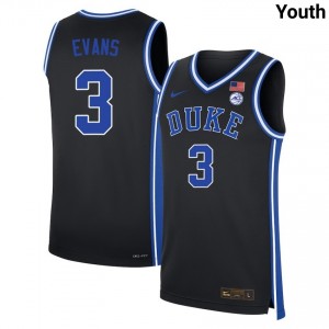 Youth Isaiah Evans Black Duke Blue Devils #3 College Basketball Replica Jerseys 490427-595
