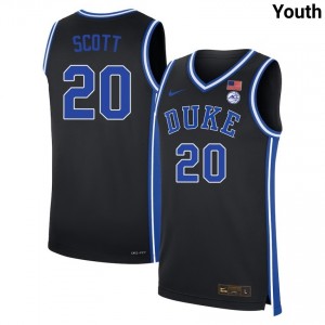 Youth Jack Scott Black Duke Blue Devils #20 College Basketball Stitched Jerseys 581975-104