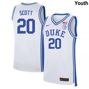 Youth Jack Scott White Duke Blue Devils #20 College Basketball Game Jerseys 769999-753