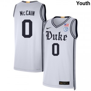 Youth Jared McCain Team White Duke Blue Devils #0 College Basketball Game Jersey 440053-947