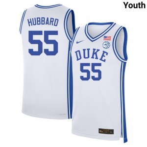 Youth Spencer Hubbard White Duke Blue Devils #55 College Basketball Stitched Jerseys 769960-767