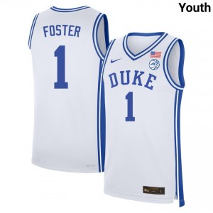 Youth Caleb Foster White Duke Blue Devils #1 College Basketball 2025-26 Jerseys 767008-227