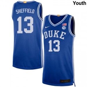 Youth Cameron Sheffield Royal Duke Blue Devils #13 College Basketball Official Jerseys 291424-256