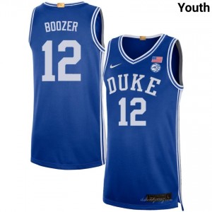 Youth Cameron Boozer Royal Duke Blue Devils #12 College Basketball Stitched Jersey 180477-575