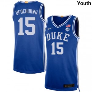 Youth Ifeanyi Ufochukwu Royal Duke Blue Devils #15 College Basketball Stitched Jersey 975072-965