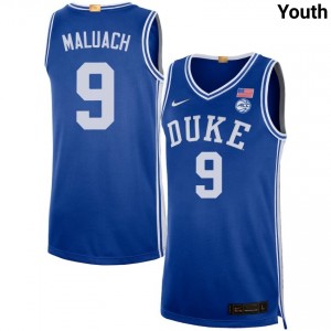Youth Khaman Maluach Royal Duke Blue Devils #9 College Basketball Replica Jersey 516031-196