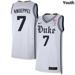 Youth Kon Knueppel Team White Duke Blue Devils #7 College Basketball 2025 Jerseys 386277-572